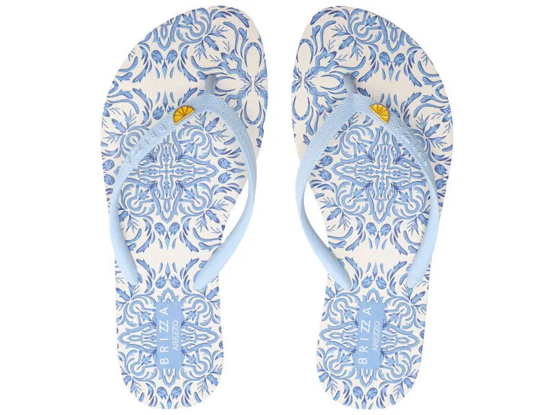 Flip Flops with Lemon Print