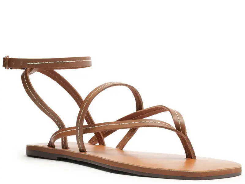 Multi-Strap Flats with Stitching
