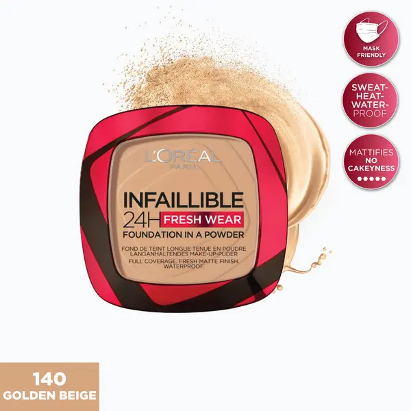 LOréal Paris Makeup Infallible Fresh Wear Foundation in a Powder, Up to 24H Wear