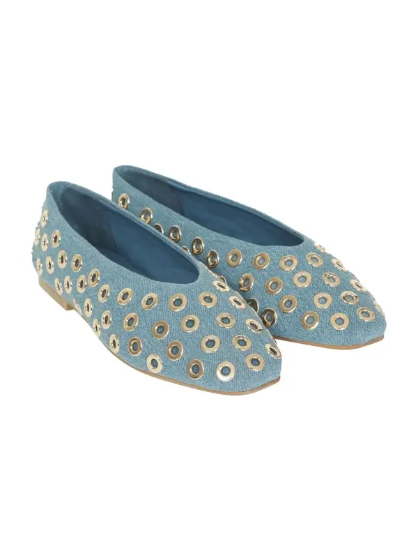 Denim Studded Ballerina