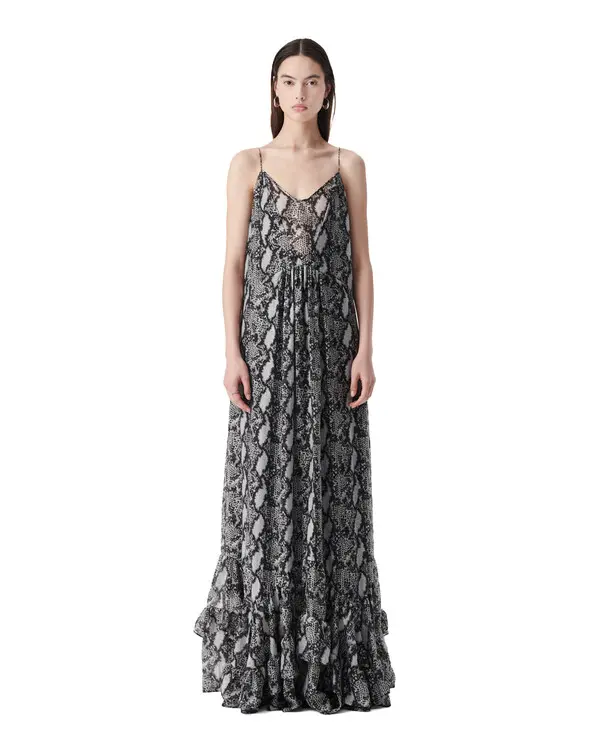 Snake-print Maxi Dress