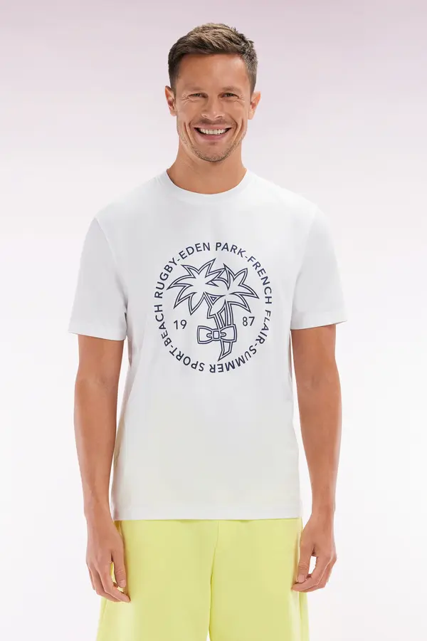 Relaxed fit t-shirt with palm tree screen print
