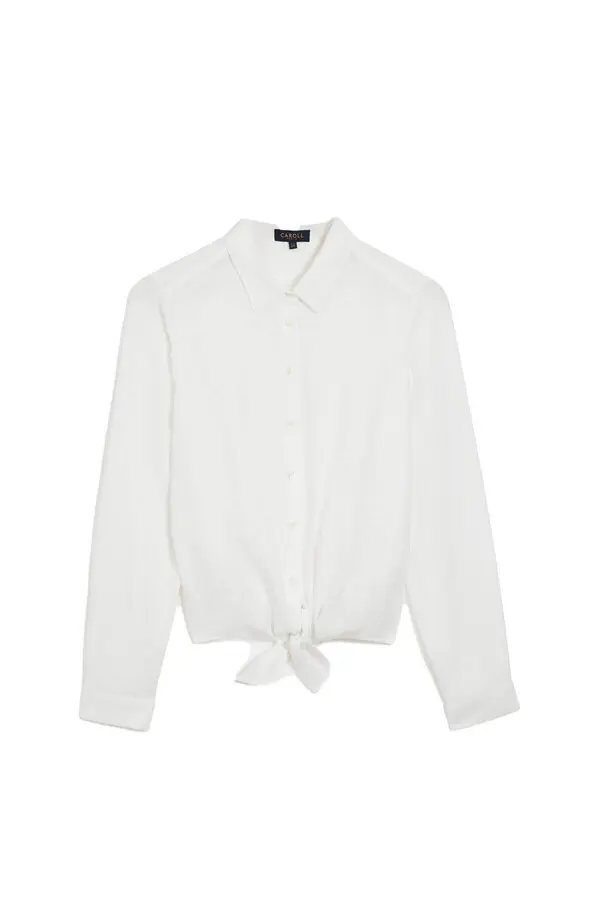 Livie Linen Tie-Waist Shirt