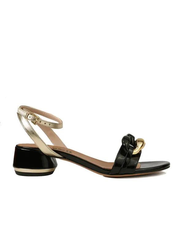 Patent Leather Block Heel Sandals