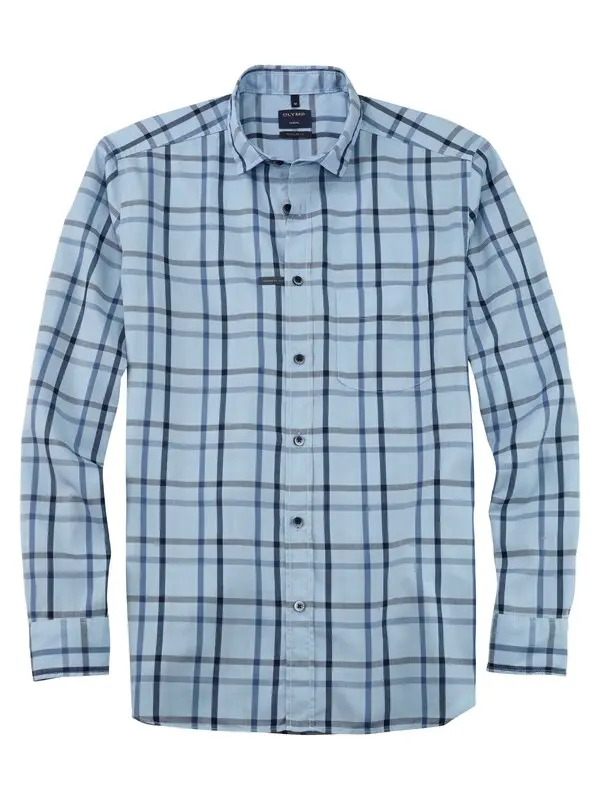 Regular Fit Button-Down Shirt with a Check Pattern