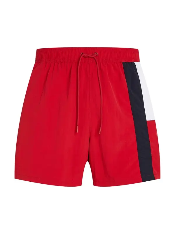 Slim Medium Length Drawstring Swim Trunks