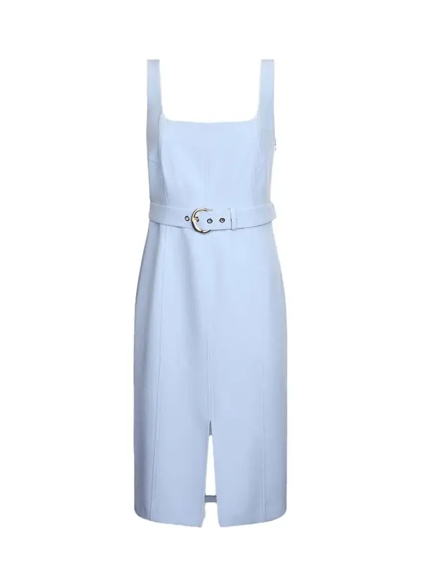 Fitted dress with belt