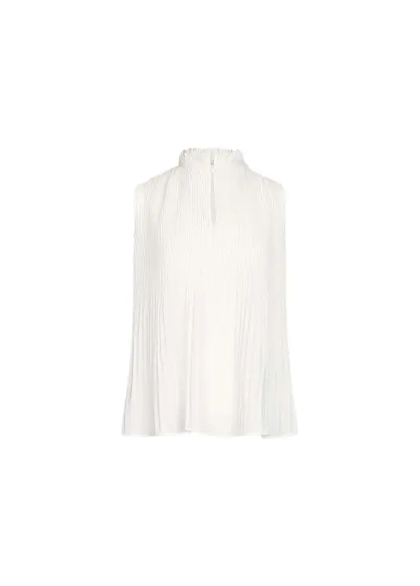 Pleated Sleeveless Blouse