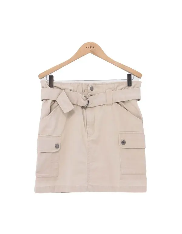 short belted battle-style skirt