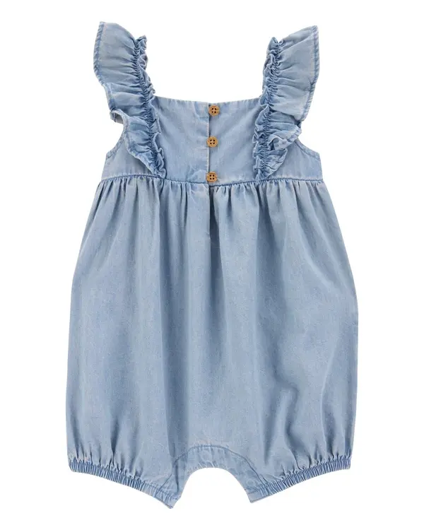 Chambray Flutter Romper
