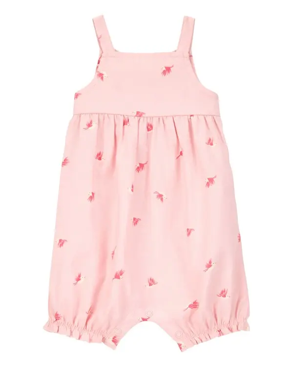 Bird Print Tank Romper