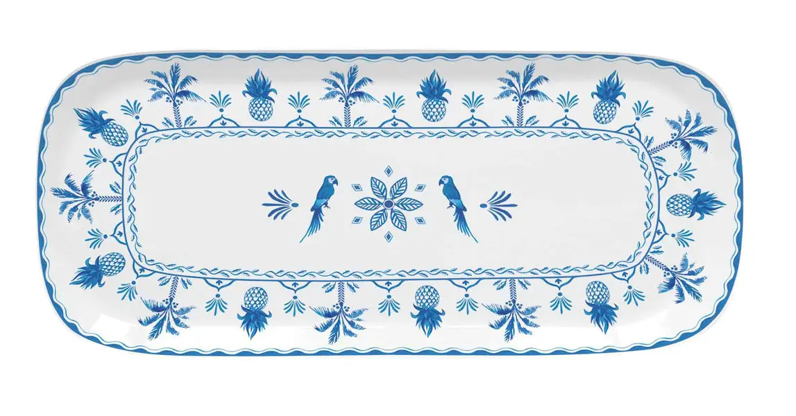 Porcelain serving platter 40x17,5 cm in bulk EXOTIC VIBES (VERS.BLUE)