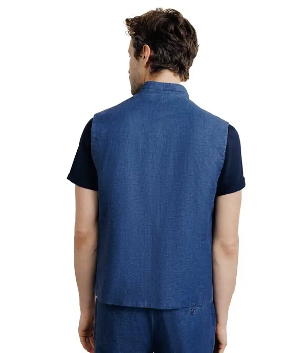 Linen sleeveless jacket