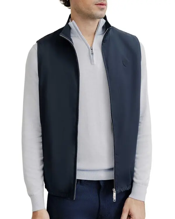 Sleeveless jacket Standing collar