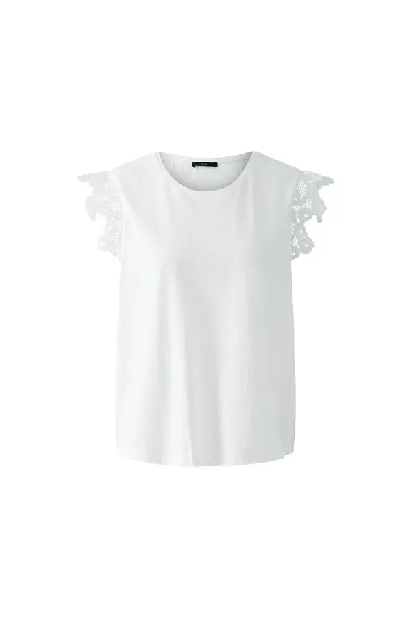 Sleeveless Top with Lace Detail Shoulders