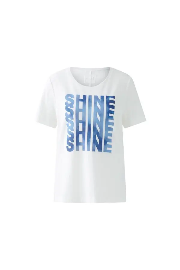  T-Shirt with Blue "Shine" Graphic