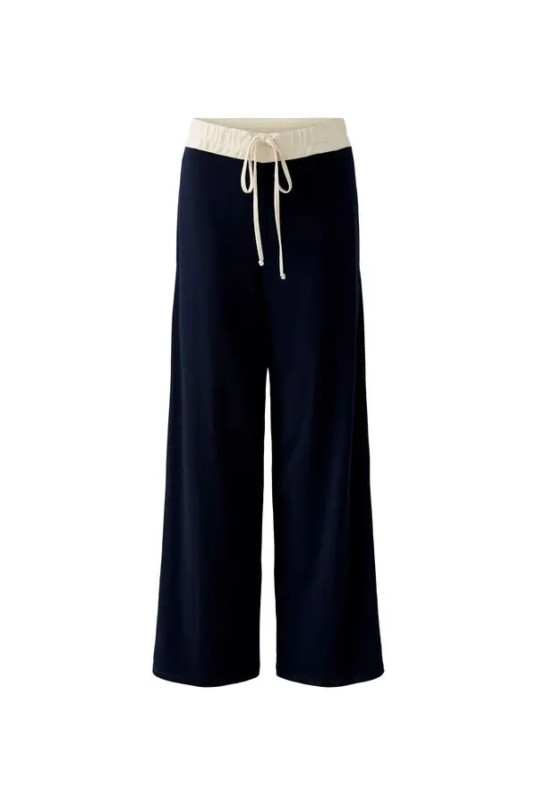 Wide-Leg Cropped Trousers with Drawstring