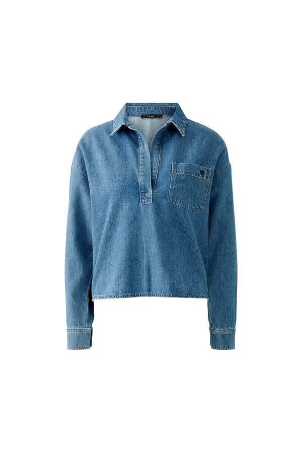 Long Sleeve Denim Blouse