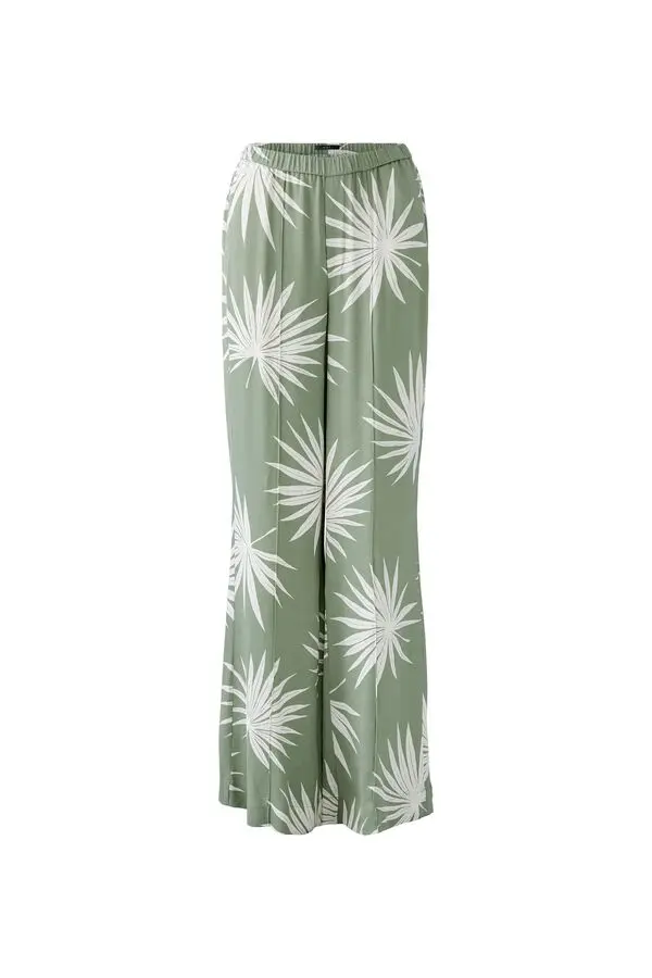  Palm Print Palazzo Pants