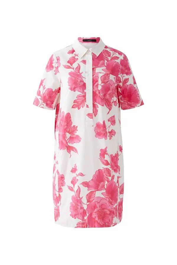 Shirt Dress with Blue Floral Print