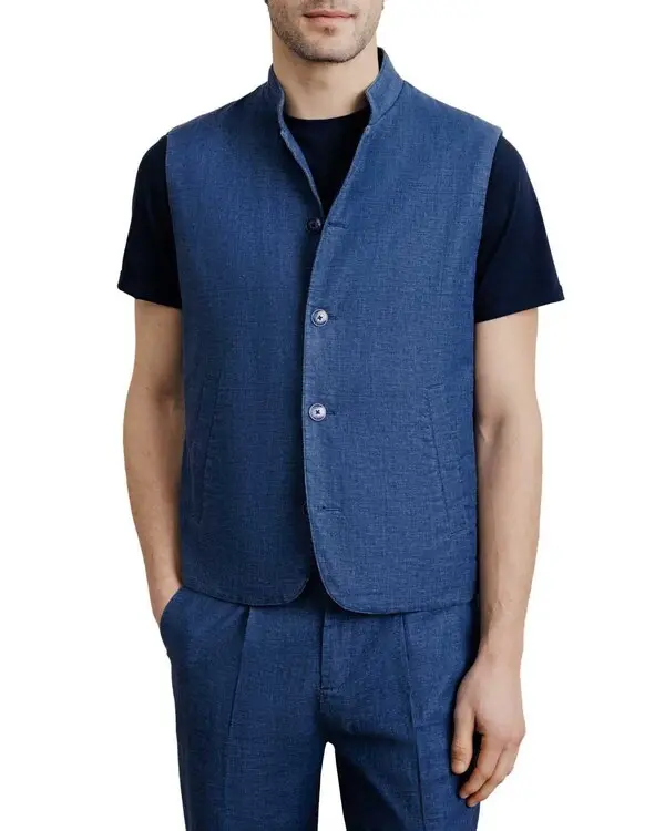 Linen sleeveless jacket