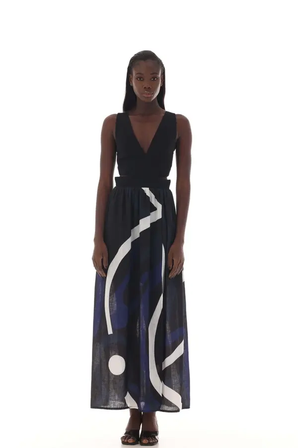 Sleeveless Printed Flowy Dress