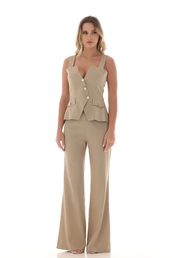 Tailored "Aiza set" linen set