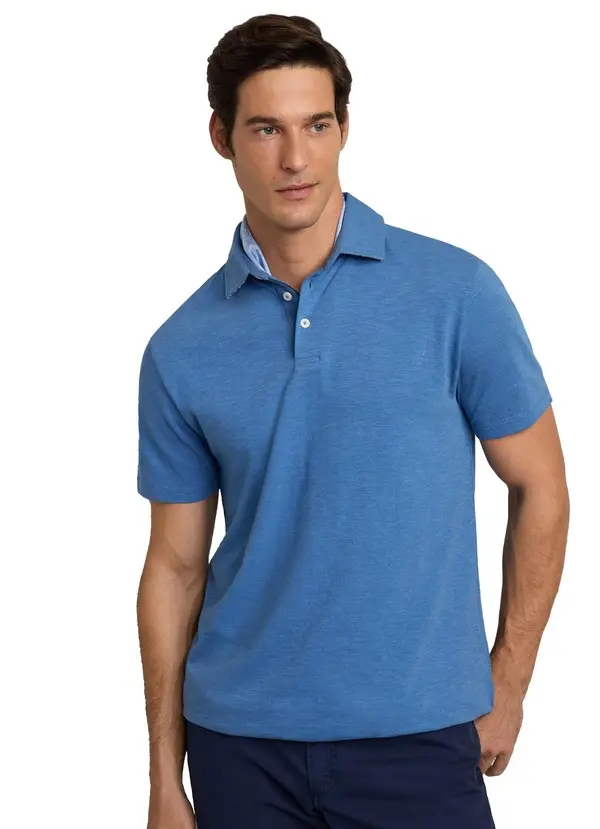 Swim Palm Cotton Linen Polo shirt