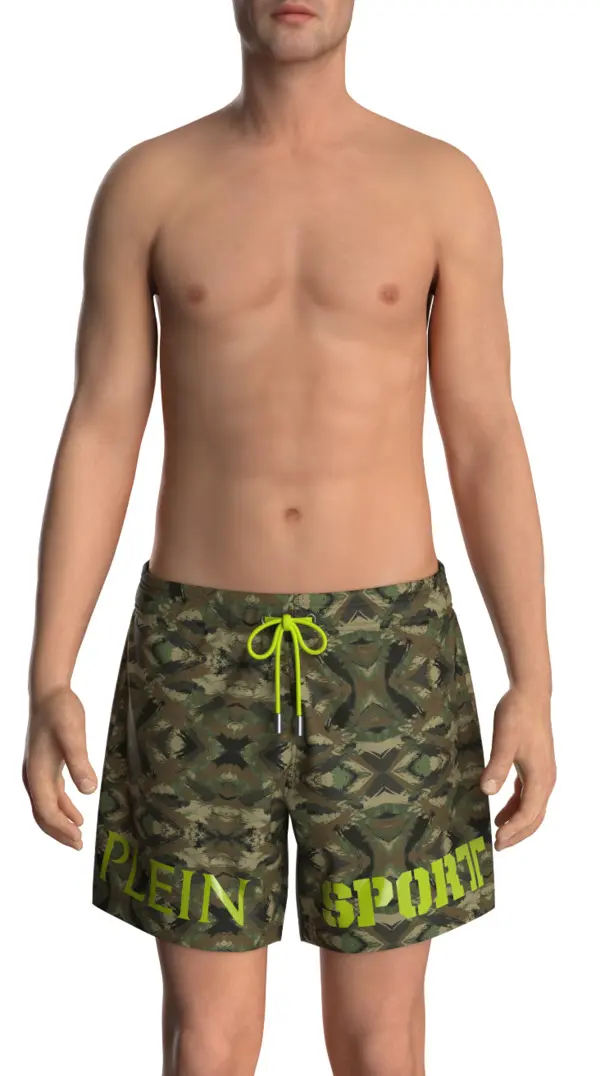  swim shorts with a patterned design