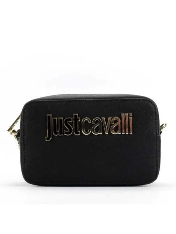 Leather Camera Bag with Silver-Tone Logo