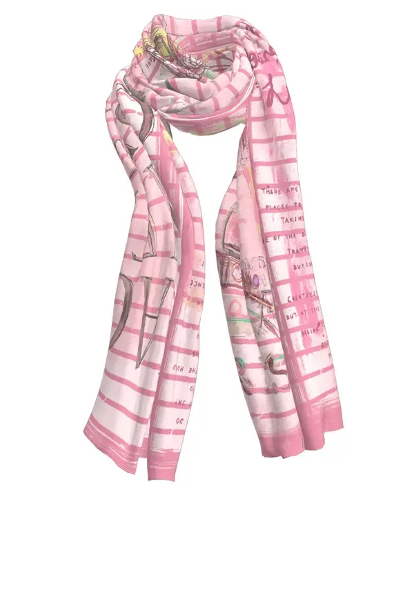 pleated Printed Scarf