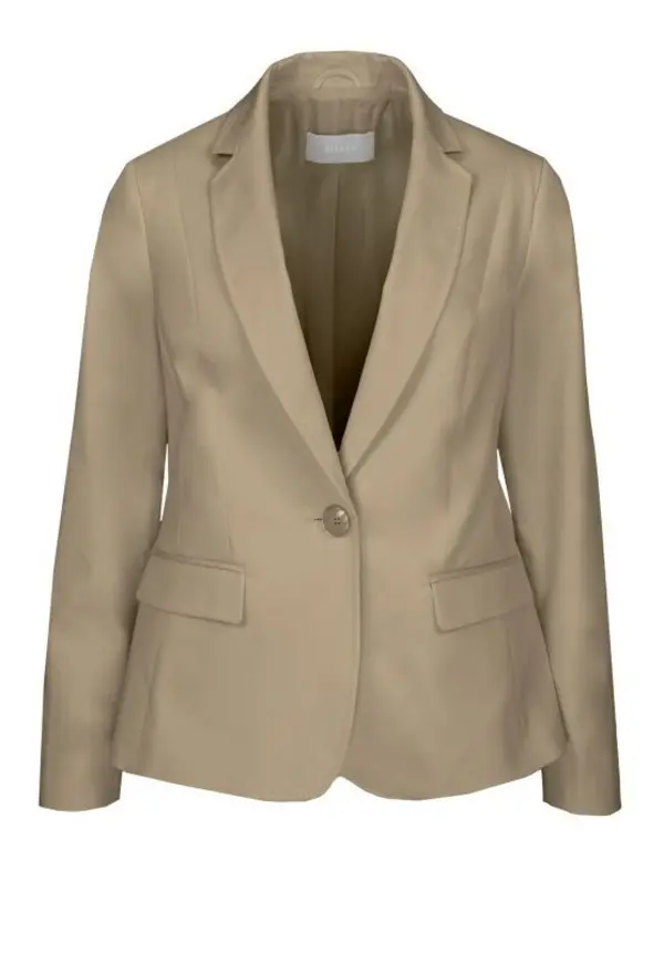 short blazer with lapel collar and flap pockets
