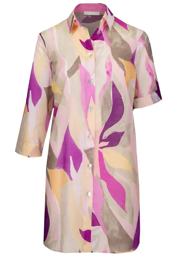 Straight loose fit with 3/4 sleeves Blouse