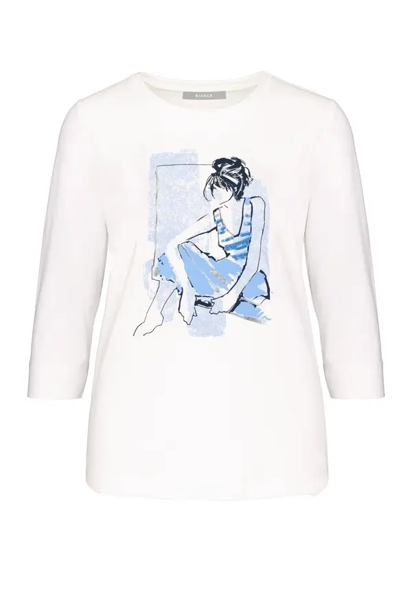 3/4 sleeves Slim straight fit Top