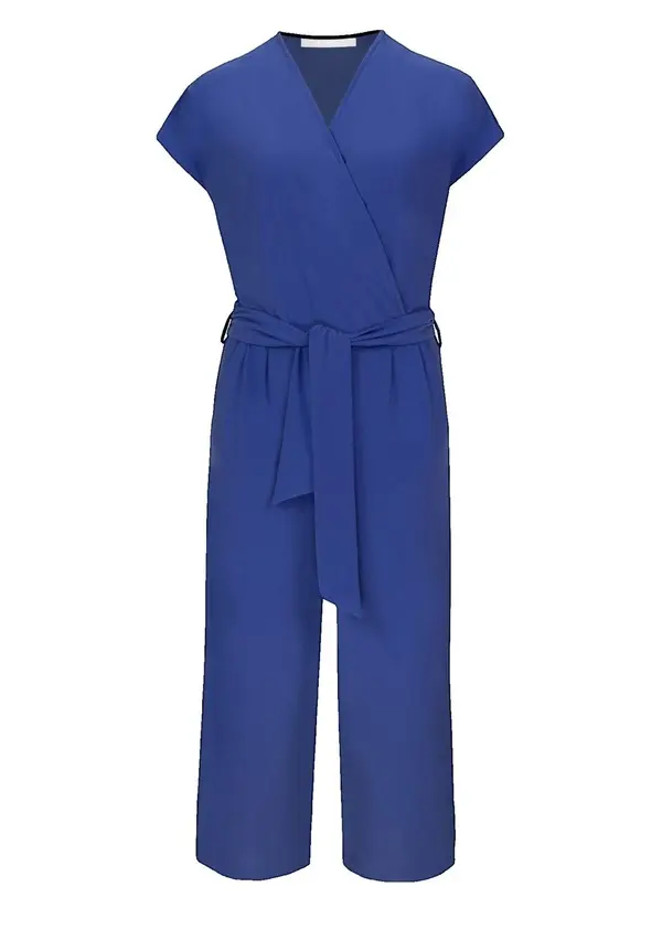 Wrap-Front Jumpsuit with Tie Waist