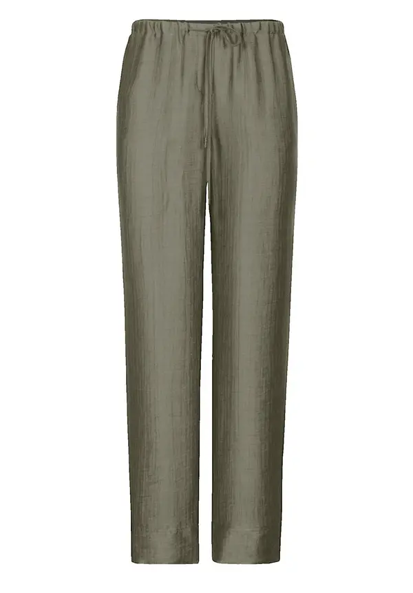 Straight long fit Trousers with elastic waistband