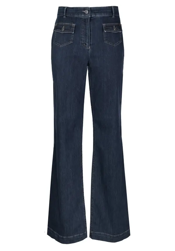 Flared Jeans with Front Flap Pockets