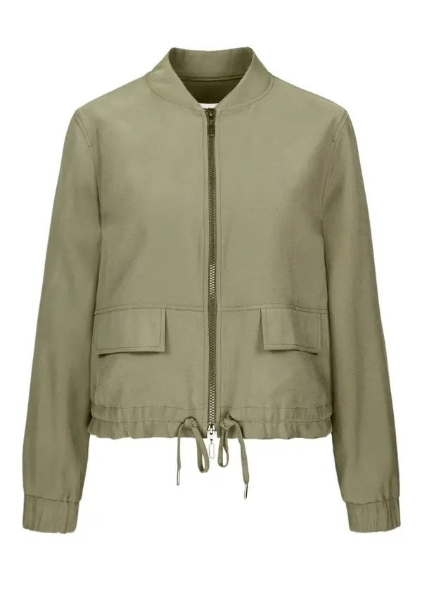 Bomber Jacket with Drawstring Hem