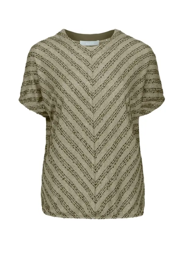 dropped short sleeves round neck Top
