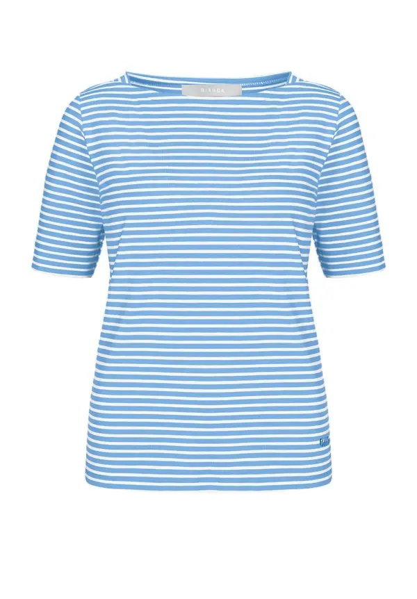 short-sleeved Top with boat neck