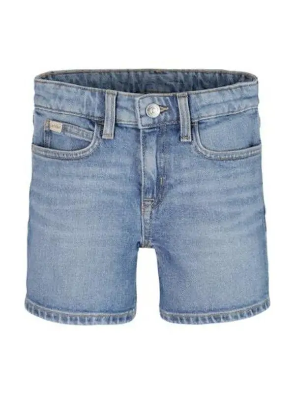 Mid Rise Slim Denim Shorts