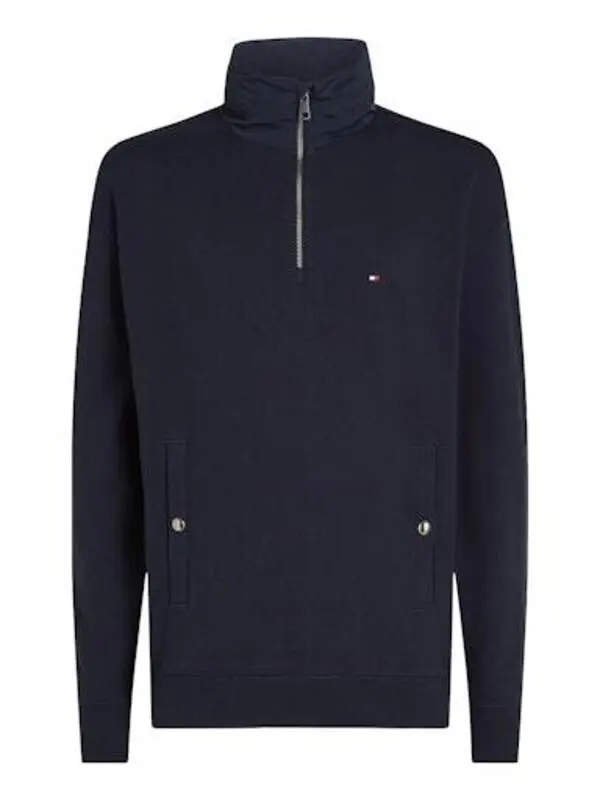 QUARTER ZIP ORGANIC COTTON SWEATSHIRT