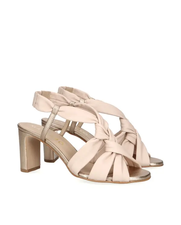 Twisted Strap Heeled Sandals