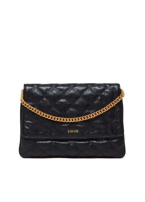 Large Quilted Messenger Bag with Chain Strap
