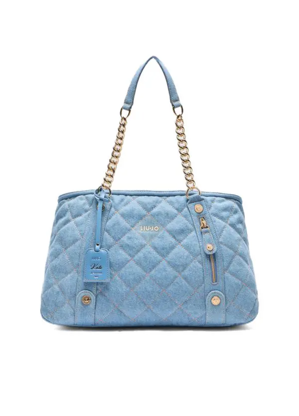 Medium quilted denim tote bag                     