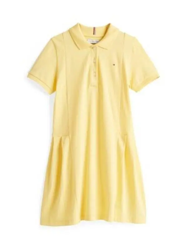 PLEATED SHORT SLEEVE POLO DRESS