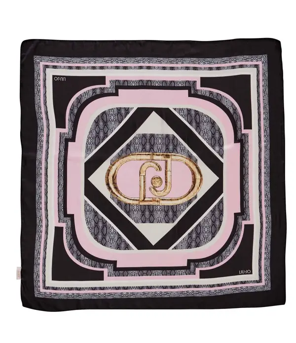 Patterned Scarf with Chain and Geometric Details
