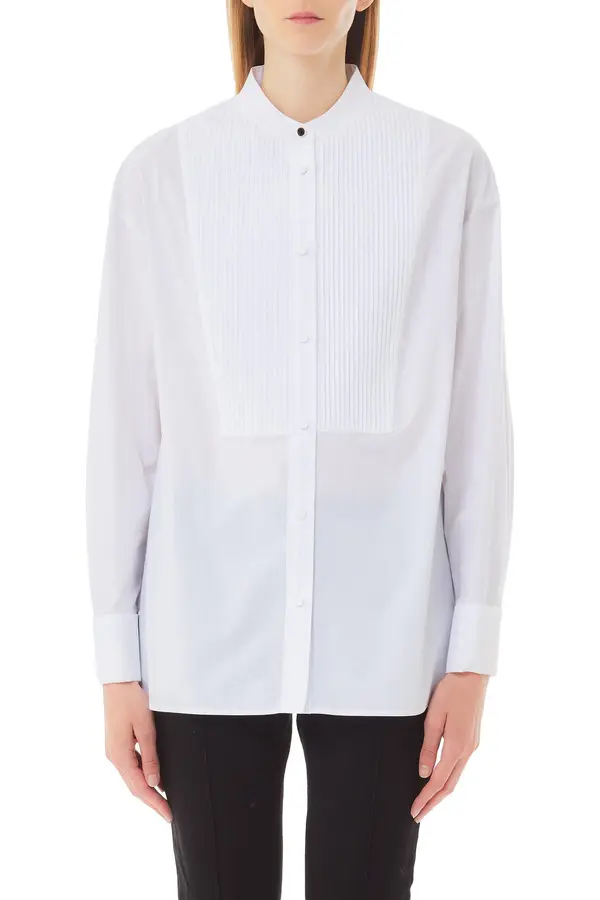 Long Sleeve Pintuck Blouse