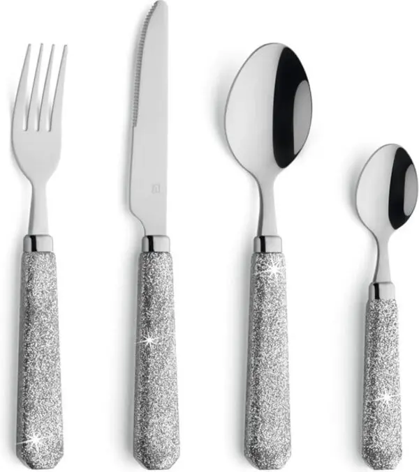 Set of 24 - Glitter Silver