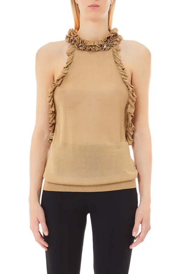 Sleeveless Ruffled Top